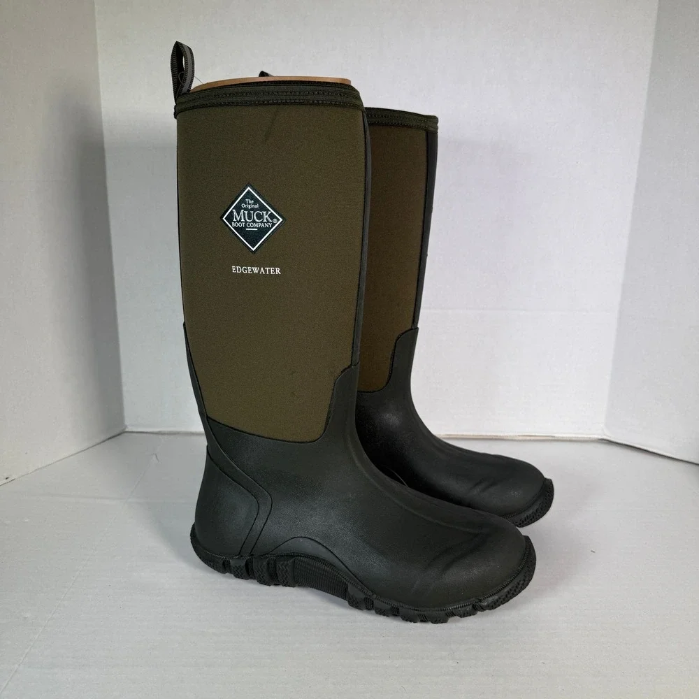 Muck Boot Company Edgewater Hi Men 8 Moss Green Waterproof Rubber Boots EWH-333T